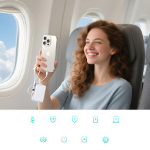 „Joyroom JR-PBF27 Pro“ 10000mAh 30W išorinė baterija su įmontuotu USB-C laidu ir papildomu dvikrypčiu USB-C–Lightning la