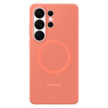 „Samsung“ silikoninis magnetinis dėklas, skirtas „Samsung Galaxy S26 Ultra“, suderinamas su „MagSafe“ – raudonas