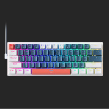 Machenike K500-B61 Wired Mechanical Gaming Keyboard with Backlight Brown Switch - Blue and White
