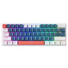 Machenike K500-B61 Wired Mechanical Gaming Keyboard with Backlight Blue Switch - Blue and White