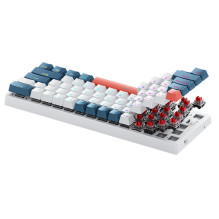 Machenike K500-B61 Wired Mechanical Gaming Keyboard with Backlight, Red Switch - White and Blue