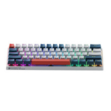 Machenike K500-B61 Wired Mechanical Gaming Keyboard with Backlight, Red Switch - White and Blue