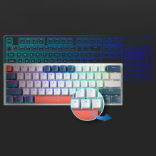 Machenike K500-B61 Wired Mechanical Gaming Keyboard with Backlight, Red Switch - White and Blue