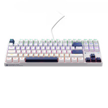 Machenike K500B-B87 Wired Mechanical Gaming Keyboard with Backlight, Red Switch - White