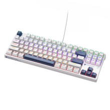 Machenike K500B-B87 Wired Mechanical Gaming Keyboard with Backlight, Red Switch - White