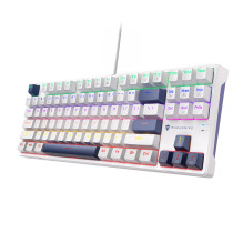 Machenike K500B-B87 Wired Mechanical Gaming Keyboard with Backlight, Red Switch - White