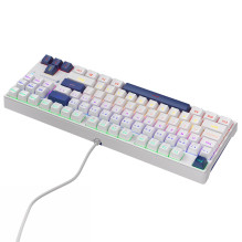 Machenike K500B-B87 Wired Mechanical Gaming Keyboard with Backlight, Red Switch - White