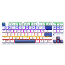 Machenike K500B-B87 Wired Mechanical Gaming Keyboard with Backlight, Red Switch - White