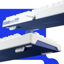 Machenike K500B-B87 Wired Mechanical Gaming Keyboard with Backlight, Red Switch - White