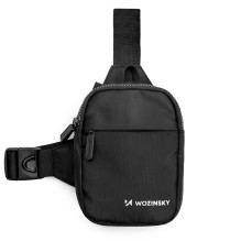 „Wozinsky WMS-W1“ unisex mini pečių krepšys su vandeniui atspariu dviejų skyrių telefonui - juodas „Wozinsky WMS-W1“ unisex mini pečių krepšys su vandeniui atspariu dviejų skyrių telefonui - juodas