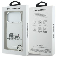 „Karl Lagerfeld IML Karl Choupette Peekaboo Logo MagSafe“ dėklas, skirtas „iPhone 17 Pro Max“ – baltas „Karl Lagerfeld IML Karl Choupette Peekaboo Logo MagSafe“ dėklas, skirtas „iPhone 17 Pro Max“ – baltas