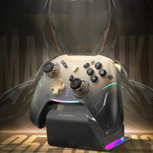Machenike G5Pro Premium Edition Wireless Game Controller with Charging Station - Black and Gold
