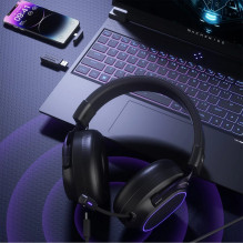 „Machenike GX30 Pro“ belaidės žaidimų ausinės, uždedamos ant ausies – juodos