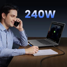 „Orico“ USB4 „Thunderbolt 5“ laidas, 80 Gbps, 240 W, USB-C į USB-C, 1 m, juodas