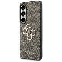 „Guess 4G“ didelis metalinis logotipo dėklas, skirtas „Samsung Galaxy S26“ – rudas