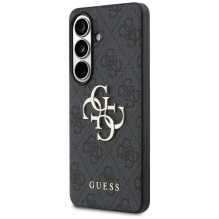 „Guess 4G“ didelis metalinis logotipo dėklas, skirtas „Samsung Galaxy S26“ - juodas