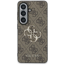 „Guess 4G“ didelis metalinis logotipo dėklas, skirtas „Samsung Galaxy S26 Plus“ – rudas