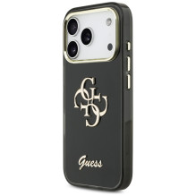 „Guess IML 4G Script Metal“ dėklas, skirtas „iPhone 17 Pro“ – juodas