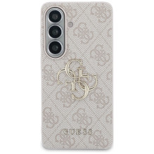 „Guess 4G“ didelis metalinis logotipo dėklas, skirtas „Samsung Galaxy S26“ – rožinis