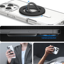 „Spigen Dual Pop Mag MagSafe“ magnetinis telefono žiedas – juodas
