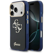„Guess IML 4G Script Metal“ dėklas, skirtas „iPhone 17 Pro Max“ – mėlynas