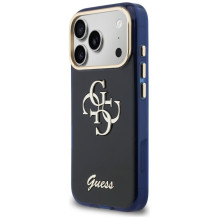 „Guess IML 4G Script Metal“ dėklas, skirtas „iPhone 17 Pro Max“ – mėlynas