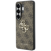 „Guess 4G“ didelis metalinis logotipo dėklas, skirtas „Samsung Galaxy S26 Ultra“ – rudas