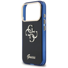 „Guess IML 4G Script Metal“ dėklas, skirtas „iPhone 17 Pro Max“ – mėlynas