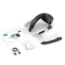 BoboVR E3 Pro Head Strap with Battery for Meta Quest 3 and 3S - White and Black