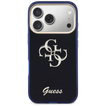 „Guess IML 4G Script“ metalinis dėklas, skirtas „iPhone 17 Pro“ – mėlynas