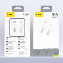 Dudao L25SX 30W USB-C - Lightning Cable with Soft Silicone Braid 2m - White