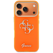 Guess IML 4G Script Metal Case for iPhone 17 Pro - Orange