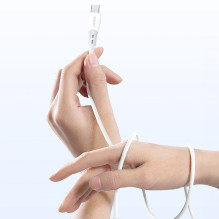 Dudao L25SX 30W USB-C - Lightning Cable with Soft Silicone Braid 2m - White