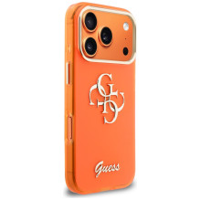 Guess IML 4G Script Metal Case for iPhone 17 Pro - Orange