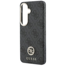 „Guess 4G MagSafe“ dėklas, skirtas „Samsung Galaxy S26“ su cirkoniais ir apvaliu logotipu – juodas