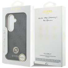 „Guess 4G MagSafe“ dėklas, skirtas „Samsung Galaxy S26“ su cirkoniais ir apvaliu logotipu – juodas