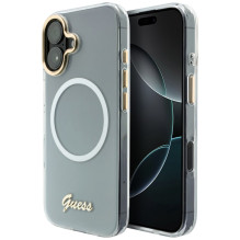 „Guess IML Gradient Script“ metalinis „MagSafe“ dėklas, skirtas „iPhone 17“ – baltas