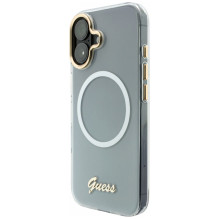 „Guess IML Gradient Script“ metalinis „MagSafe“ dėklas, skirtas „iPhone 17“ – baltas