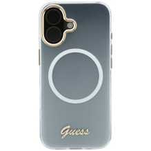 „Guess IML Gradient Script“ metalinis „MagSafe“ dėklas, skirtas „iPhone 17“ – baltas