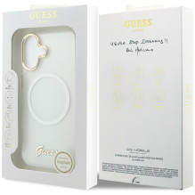 Guess IML Gradient Script Metal MagSafe Case for iPhone 17 - White