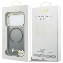 „Guess IML Gradient Script“ metalinis „MagSafe“ dėklas, skirtas „iPhone 17 Pro“ – juodas