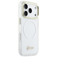 „Guess IML Gradient Script“ metalinis „MagSafe“ dėklas, skirtas „iPhone 17 Pro“ – baltas