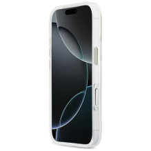 „Guess IML Gradient Script“ metalinis „MagSafe“ dėklas, skirtas „iPhone 17 Pro“ – baltas