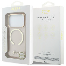 Guess IML Script Metal MagSafe Case for iPhone 17 Pro Max - Pink