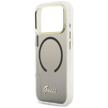„Guess IML Gradient Script“ metalinis „MagSafe“ dėklas, skirtas „iPhone 17 Pro Max“ – juodas