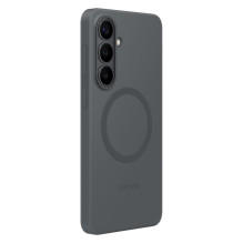„Samsung“ silikoninis magnetinis dėklas, skirtas „Samsung Galaxy S26“, suderinamas su „MagSafe“ – juodas