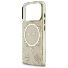 „Guess IML Peony Dot MagSafe“ dėklas, skirtas „iPhone 17 Pro“ – smėlio spalvos