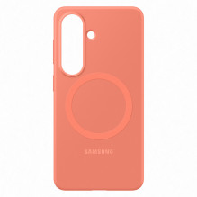 „Samsung“ silikoninis magnetinis dėklas, skirtas „Samsung Galaxy S26“, suderinamas su „MagSafe“ – raudonas