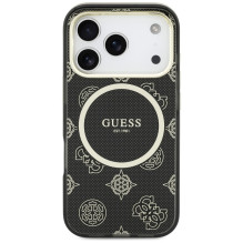 Guess IML Peony Dot MagSafe Case for iPhone 17 Pro - Black