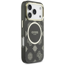 Guess IML Peony Dot MagSafe Case for iPhone 17 Pro - Black